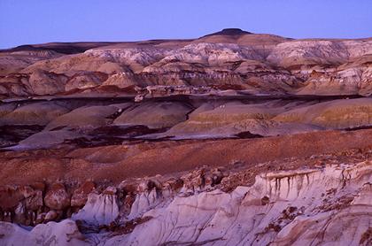 Bisti hills in twilight