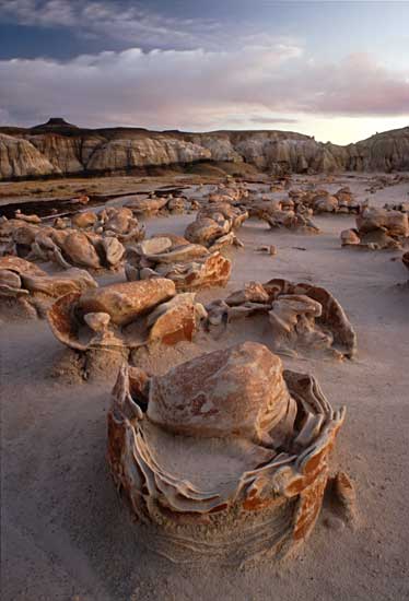unusual badland formations