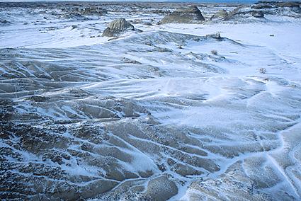 Bisti badllnds in snow