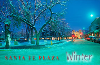 Santa Fe Plaza, Winter #2 - Photo Magnet - Magnets